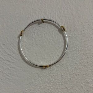 Brighton Silver Bracelet with Gold Accents